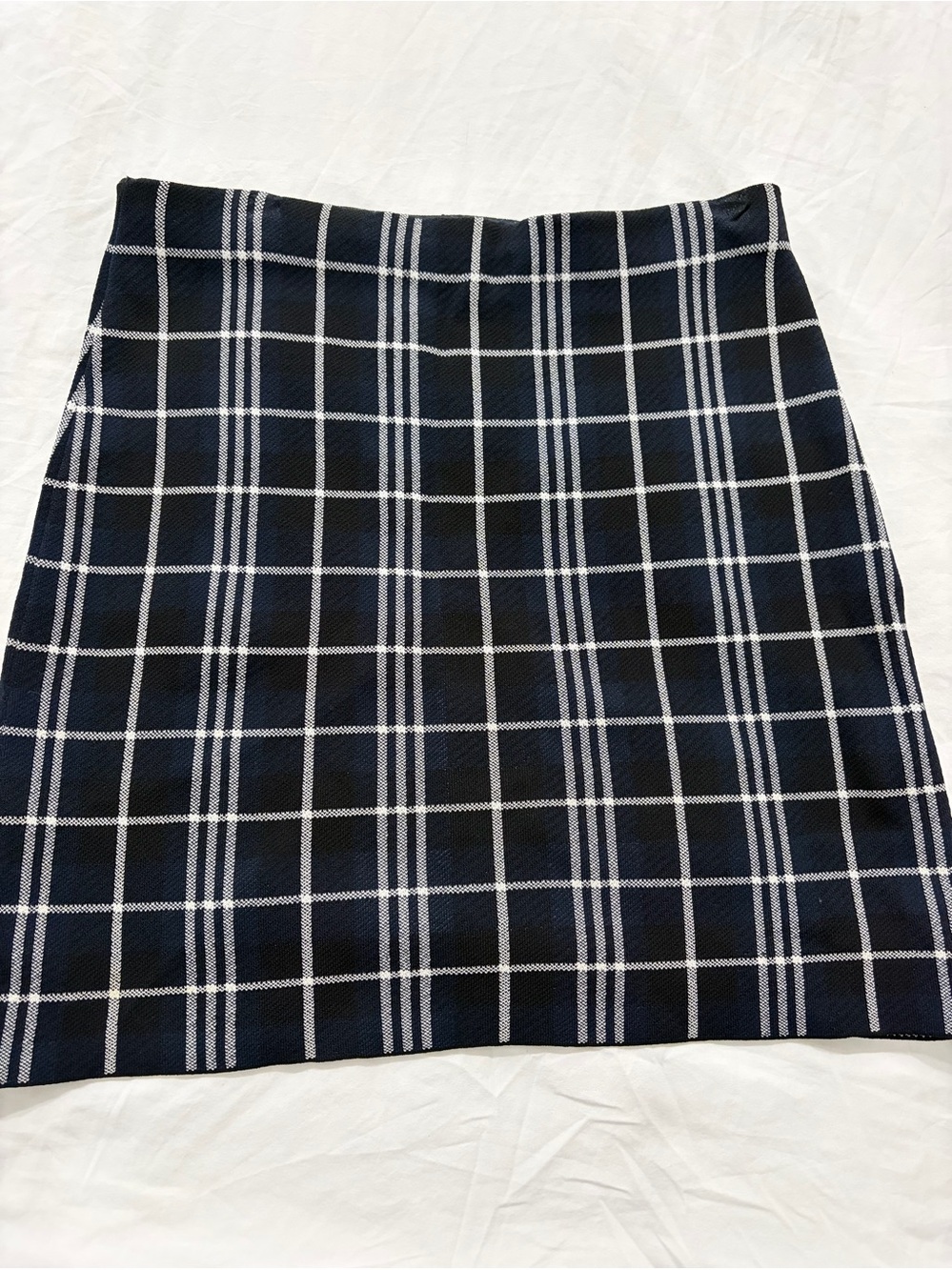 Theory Size S Classic Navy Knit Plaid Mini Skirt